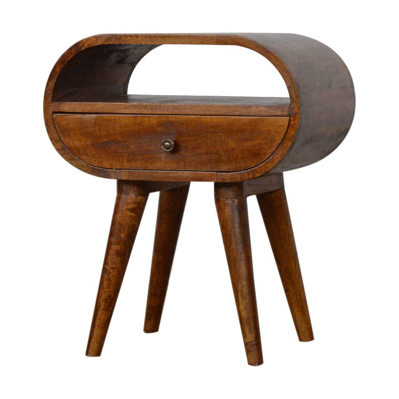Chestnut Circular Open Bedside - Artisan Furniture - Flyclothing LLC