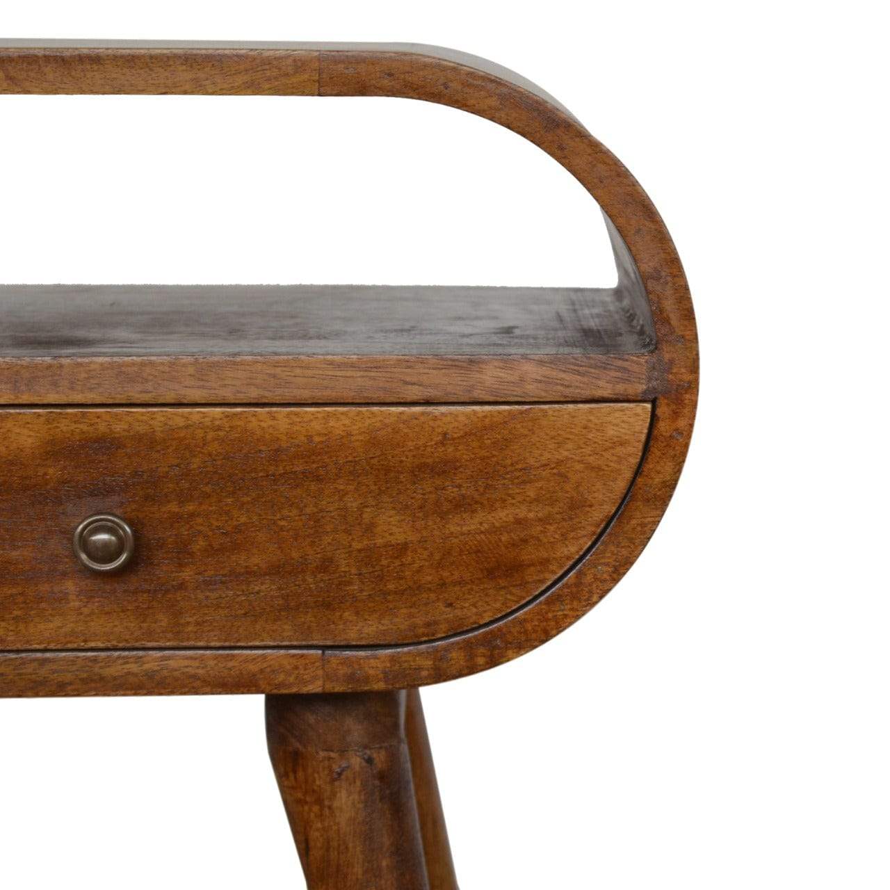 Chestnut Circular Open Bedside - Artisan Furniture - Flyclothing LLC