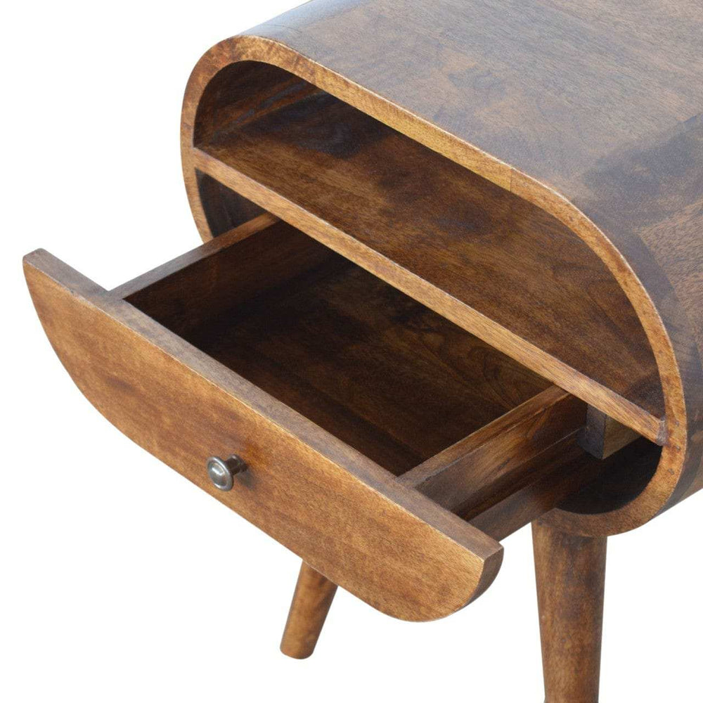 Chestnut Circular Open Bedside - Artisan Furniture - Flyclothing LLC