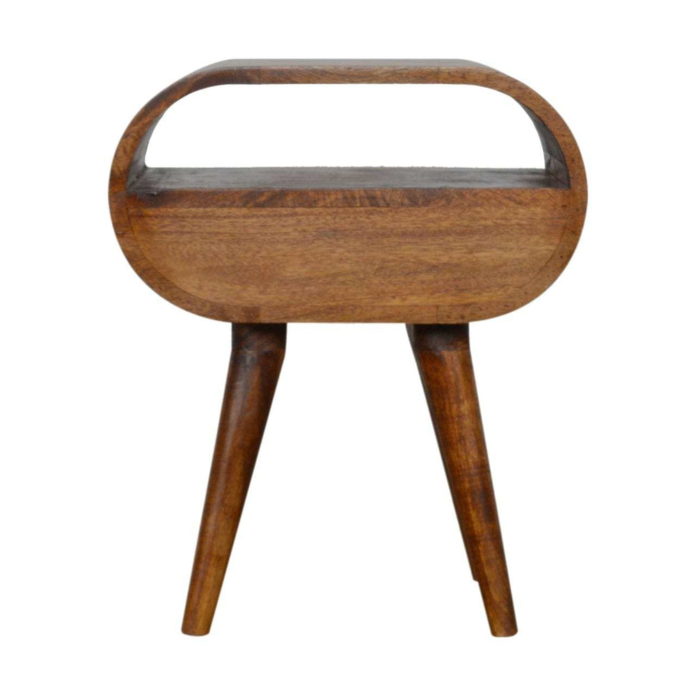 Chestnut Circular Open Bedside - Artisan Furniture - Flyclothing LLC