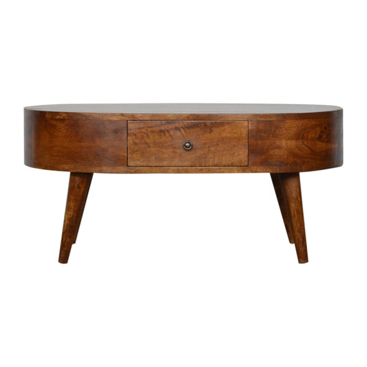 Chestnut Rounded Coffee Table - Artisan Furniture