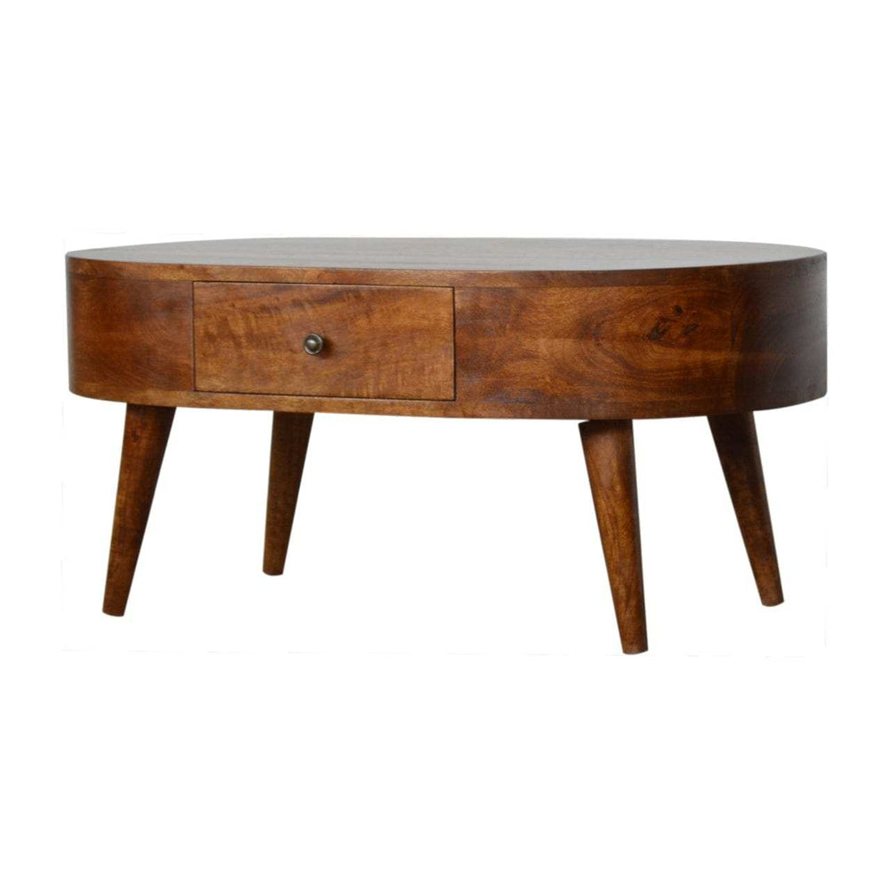 Chestnut Rounded Coffee Table - Artisan Furniture - Flyclothing LLC
