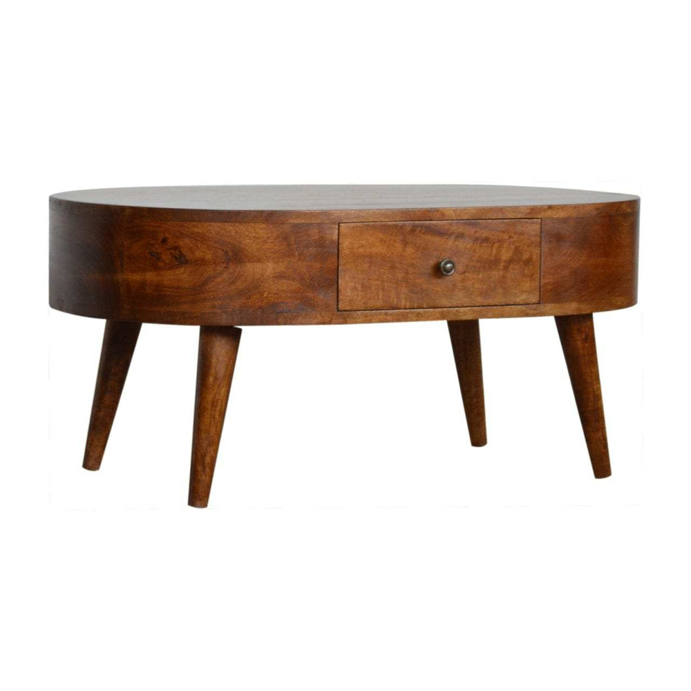 Chestnut Rounded Coffee Table - Artisan Furniture - Flyclothing LLC