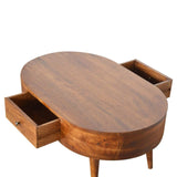 Chestnut Rounded Coffee Table - Artisan Furniture - Flyclothing LLC