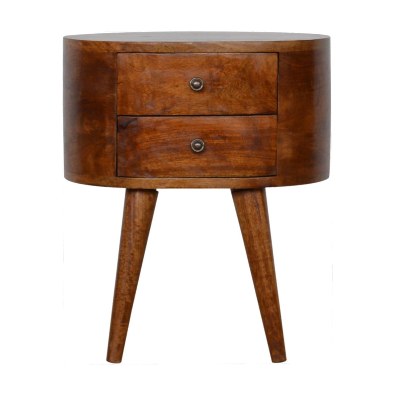 Chestnut Rounded Bedside Table - Artisan Furniture