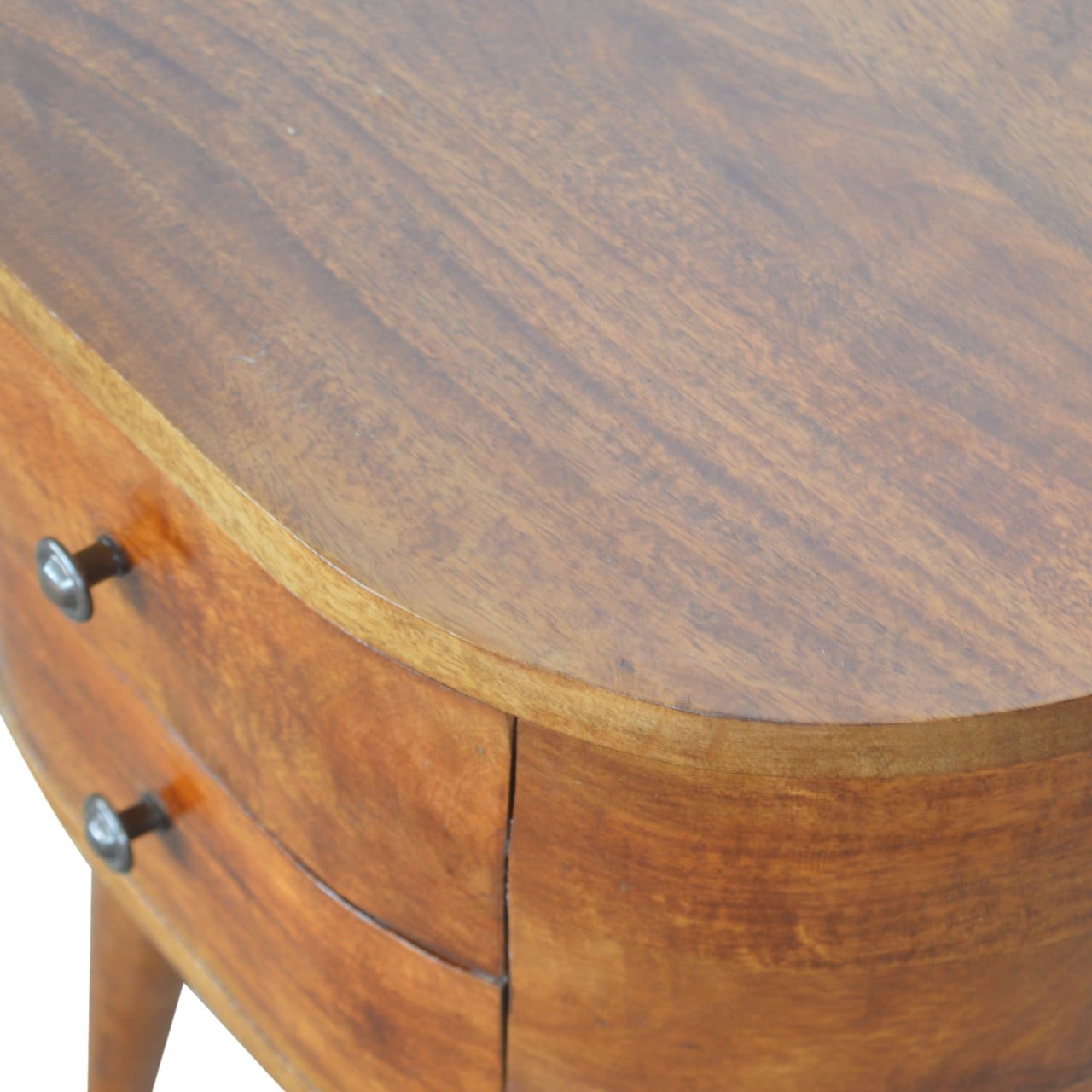 Chestnut Rounded Bedside Table - Artisan Furniture