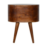 Chestnut Rounded Bedside Table - Artisan Furniture - Flyclothing LLC