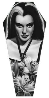 Black Market Art Company Lily Munster & Stretched Canvas Coffin Print - Black Market Art Company - Flyclothing LLC