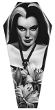 Black Market Art Company Lily Munster & Stretched Canvas Coffin Print