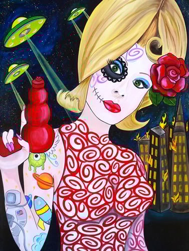Black Market Art Company Martian Girl Print