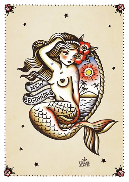 Black Market Art Company New Beginnings Mermaid Print