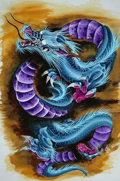 Black Market Art Company Purp Dragon Print - Black Market Art Company - Flyclothing LLC