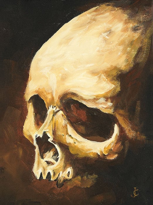 Black Market Art Company Skull On Canvas Print