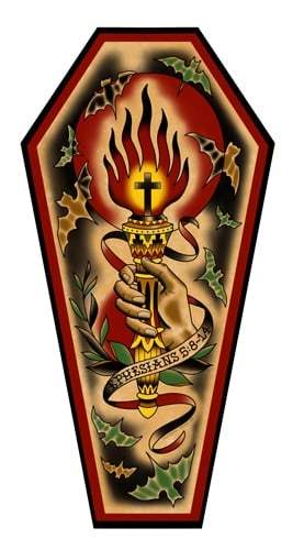 Black Market Art Company Torch & Stretched Canvas Coffin Print - Black Market Art Company - Flyclothing LLC