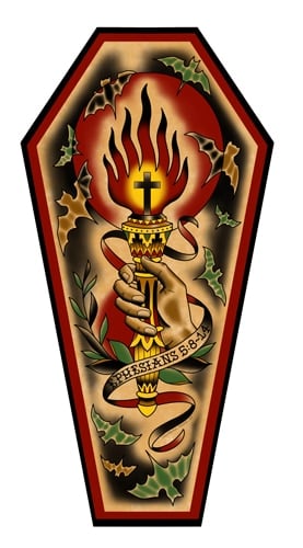 Black Market Art Company Torch & Stretched Canvas Coffin Print
