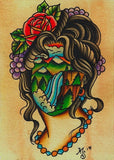 Black Market Art Company Waterfall Girl Print