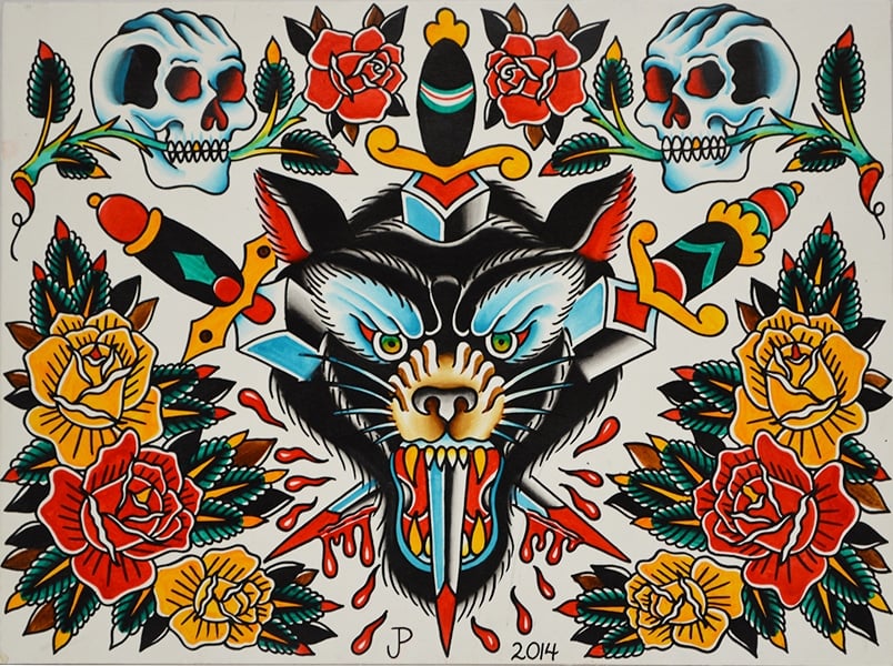 Black Market Art Company Wolf Flash Print