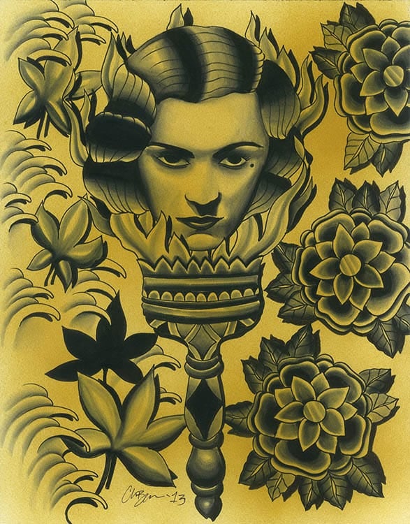 Black Market Art Company Woman Torch Print