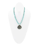 Pueblo Blue Turquoise Magnesite and Jasper Sterling Silver Necklace - Barse Jewelry