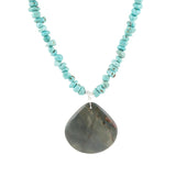 Pueblo Blue Turquoise Magnesite and Jasper Sterling Silver Necklace - Barse Jewelry