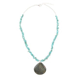 Pueblo Blue Turquoise Magnesite and Jasper Sterling Silver Necklace - Barse Jewelry - Flyclothing LLC