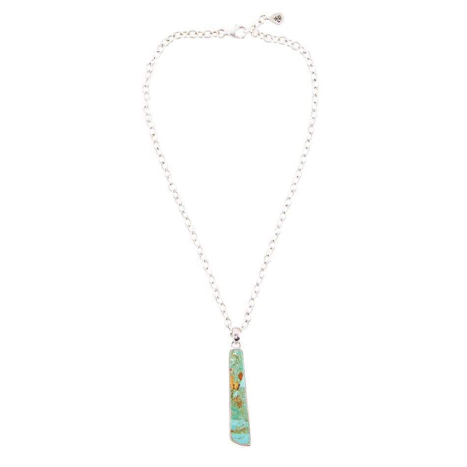 Pueblo Blue Turquoise and Sterling Silver Pendant Necklace - Barse Jewelry - Flyclothing LLC