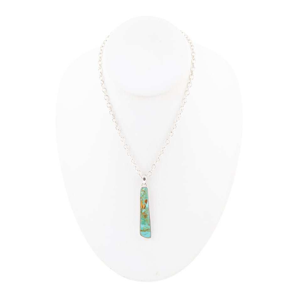 Pueblo Blue Turquoise and Sterling Silver Pendant Necklace - Barse Jewelry - Flyclothing LLC