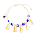 Puka Shell Evil Eye Cord Braid Adjustable Bracelet - Madeline Love - Flyclothing LLC