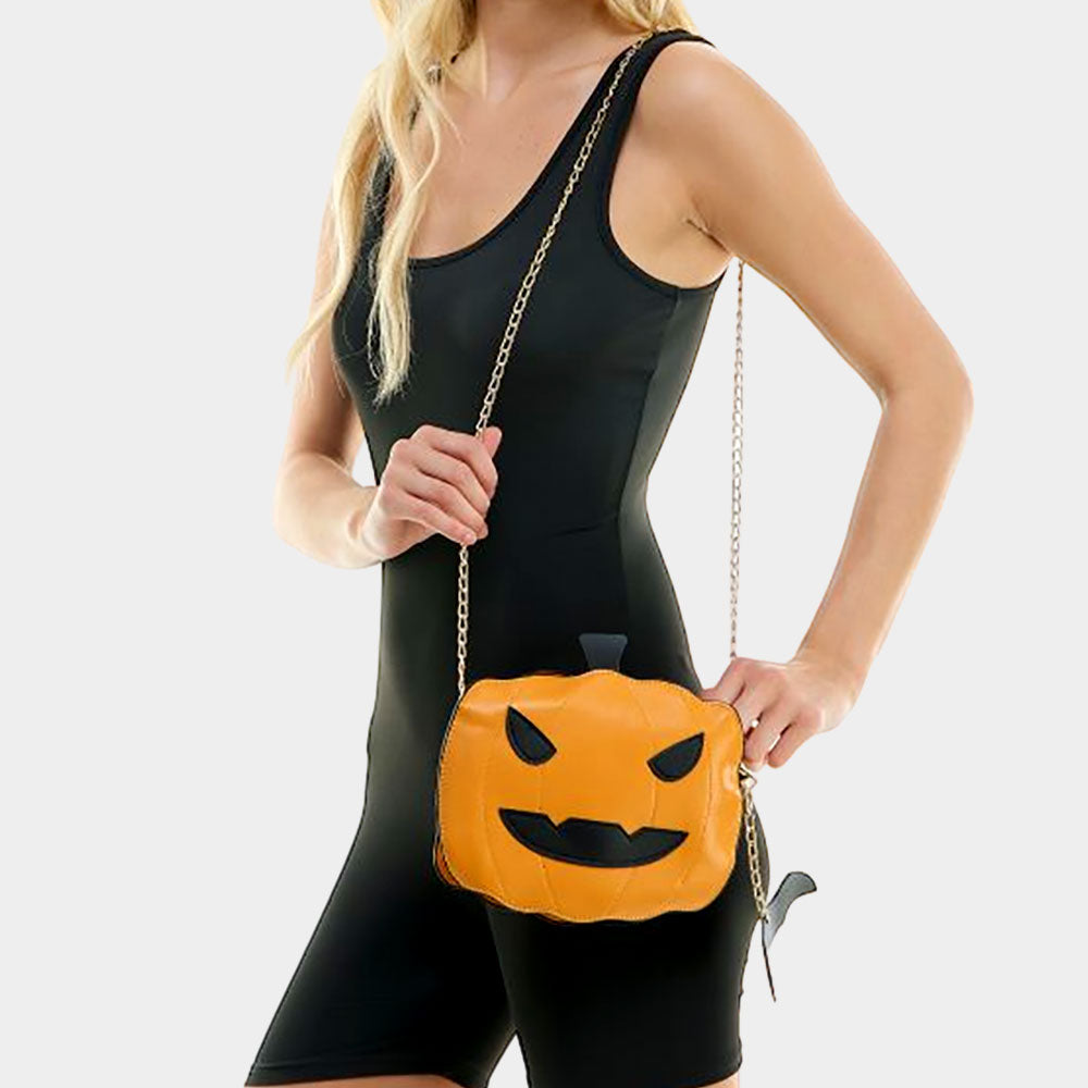 Pumpkin Bat Crossbody Bag - Madeline Love - Flyclothing LLC