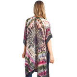 Tie Dye Boho Printed Cover Up Kimono Poncho - Madeline Love - Flyclothing LLC