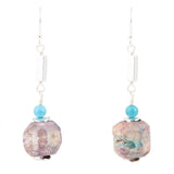 Purple Agate Chucky Sterling Silver Drop Earrings
