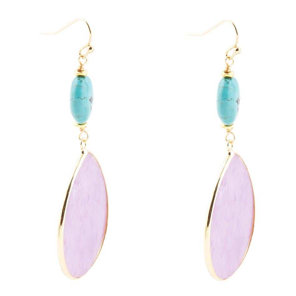 Purple Amethyst Tear Golden Drop Earrings - Barse Jewelry - Flyclothing LLC