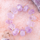 Purple Periwinkle Amethyst Chunky Stretch Bracelet