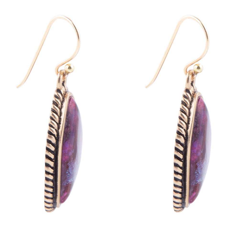 Purple Turquoise Boulder Statement Earrings - Barse Jewelry - Flyclothing LLC