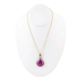 Purple Turquoise Teardrop Golden Pendant Necklace - Barse Jewelry - Flyclothing LLC
