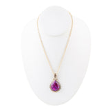 Purple Turquoise Teardrop Golden Pendant Necklace