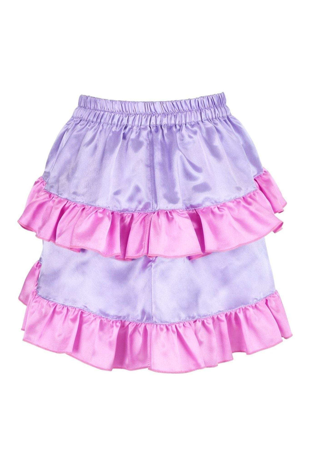 Daisy Corsets Purple/Pink Satin Ruched Bustle Skirt - Daisy Corsets - Flyclothing LLC