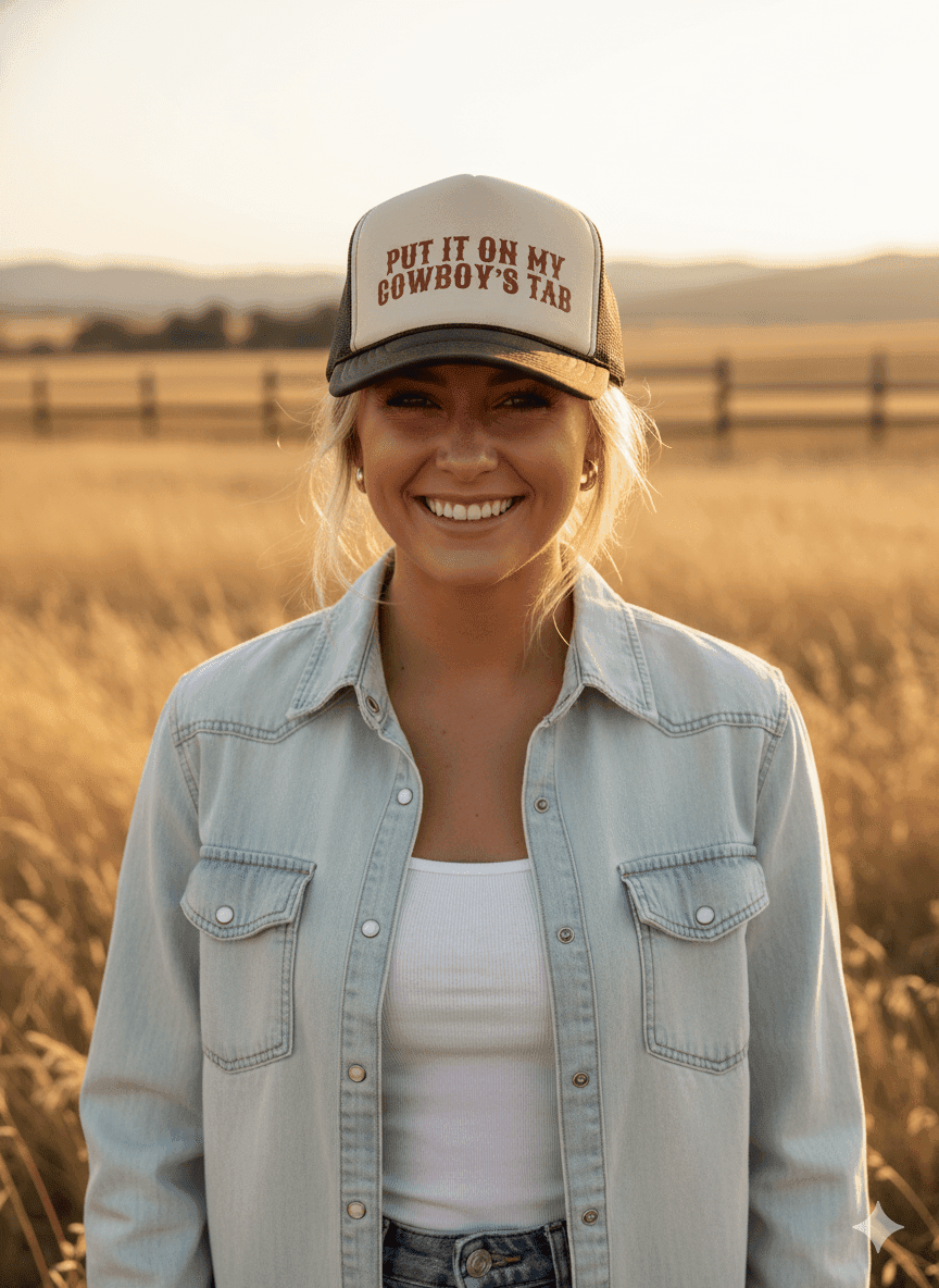Put It On My Cowboy's Tab Trucker Hat - Wild Junkie - Flyclothing LLC