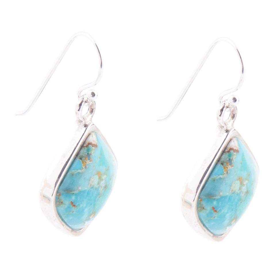 Puzzled Blue Turquoise Sterling Silver Earrings - Barse Jewelry - Flyclothing LLC
