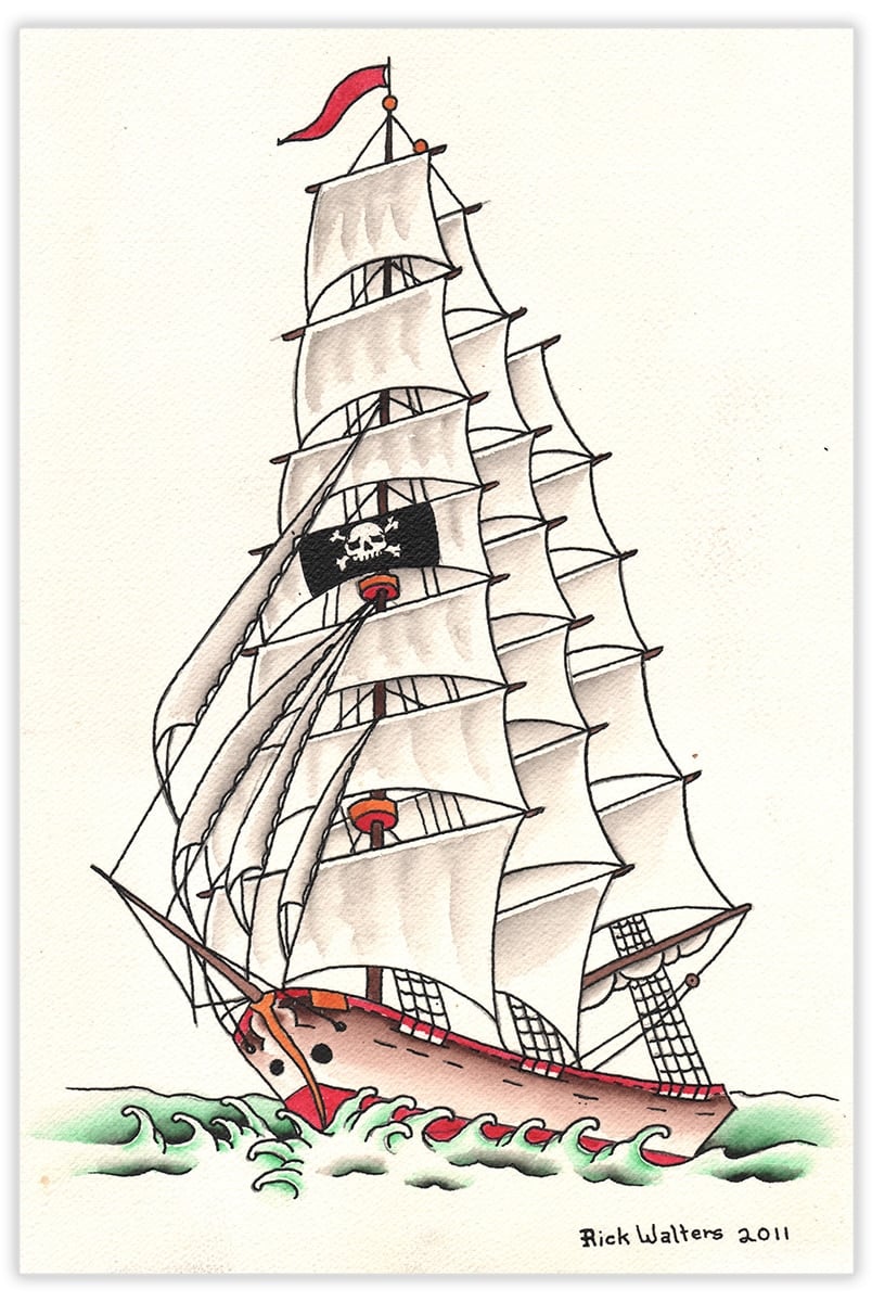 Black Market Art Company Pyrate Ship Print