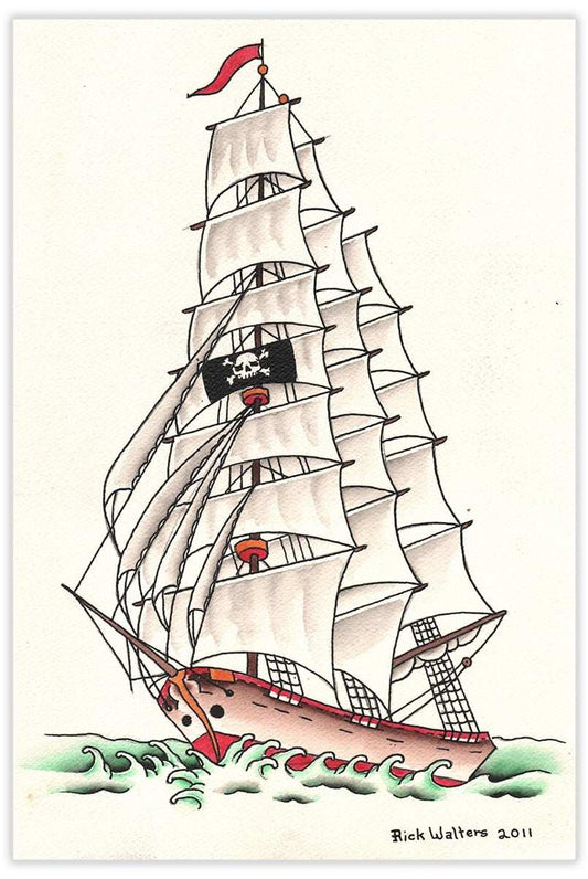 Black Market Art Company Pyrate Ship Print - Black Market Art Company - Flyclothing LLC