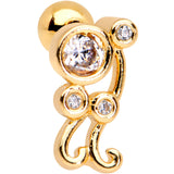 Clear CZ Gem Gold Tone Anodized Sassy Swirl Cartilage Tragus Earring - BodyCandy - Flyclothing LLC