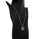 Custom Pink Mandala Personalized Name Silver Plated Chain Necklace - BodyCandy - Flyclothing LLC