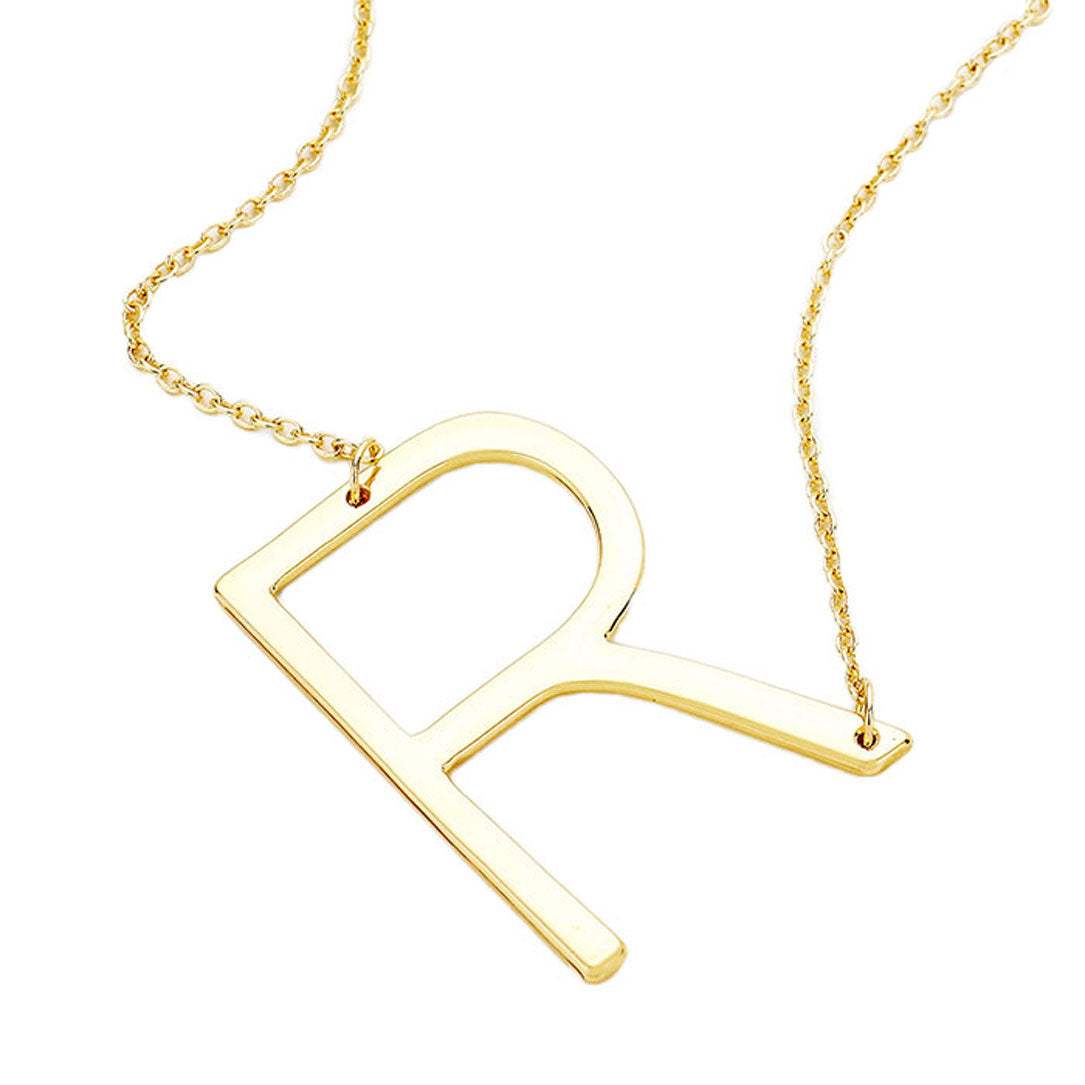 R Monogram Metal Pendant Necklace - Madeline Love - Flyclothing LLC
