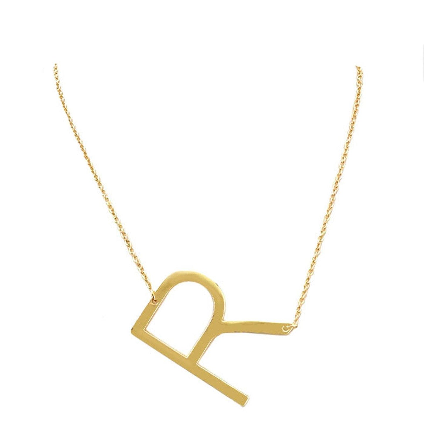 R Monogram Metal Pendant Necklace - Madeline Love - Flyclothing LLC
