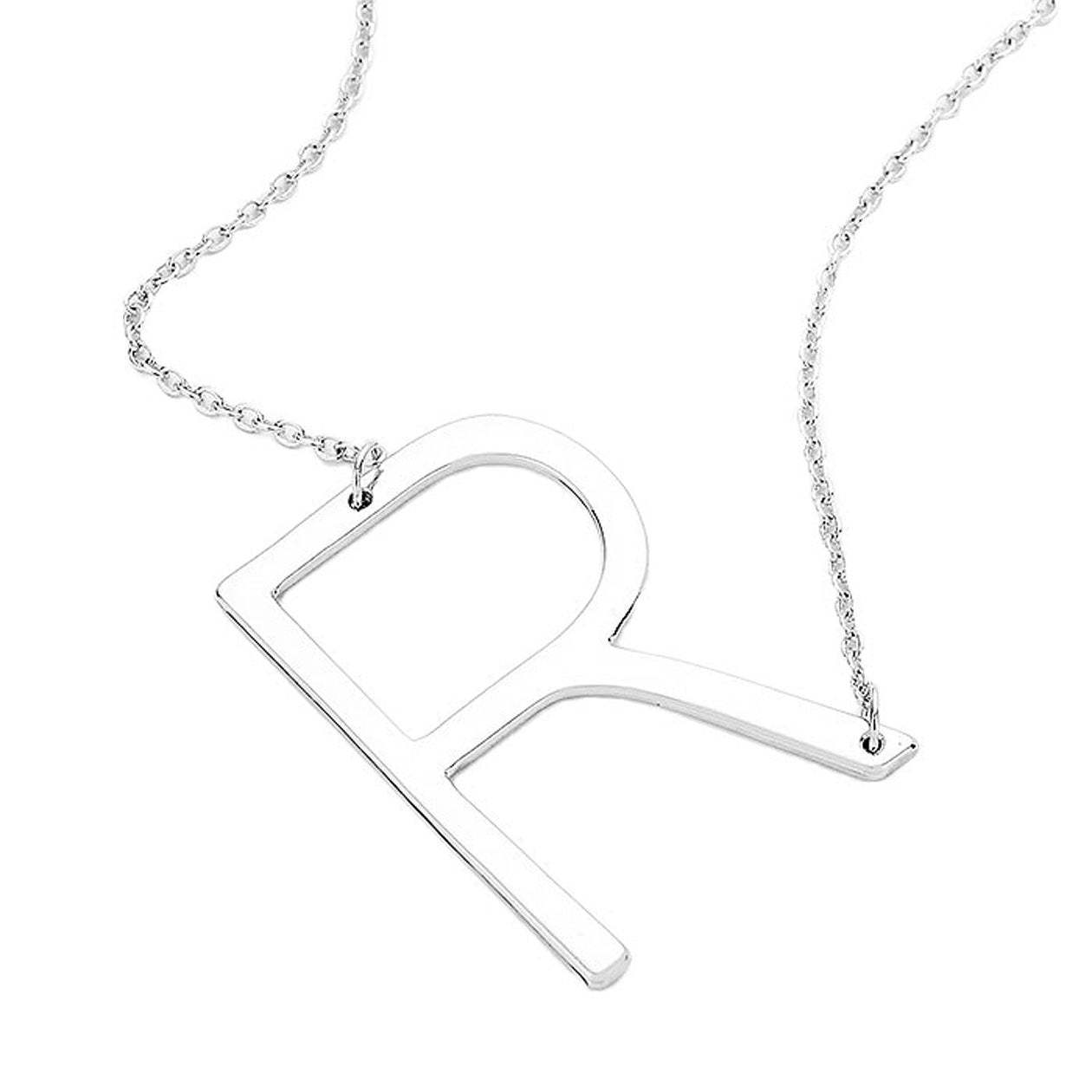 R Monogram Metal Pendant Necklace - Madeline Love - Flyclothing LLC