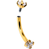 5/16 Clear CZ Gem Gold PVD Bling Bling Curved Eyebrow Ring - BodyCandy - Flyclothing LLC