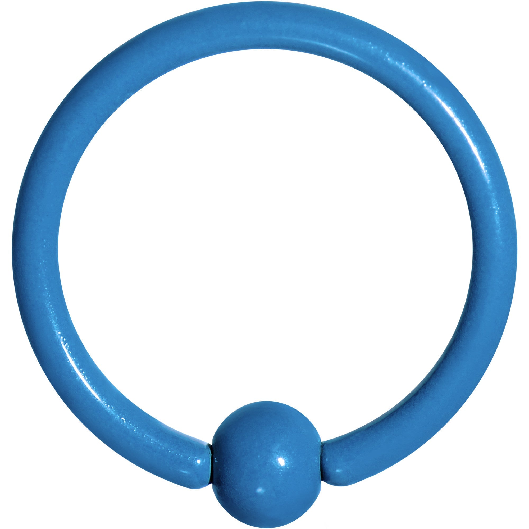 16G 3/8 Blue Acrylic Over Steel Captive Ring - BodyCandy - Flyclothing LLC