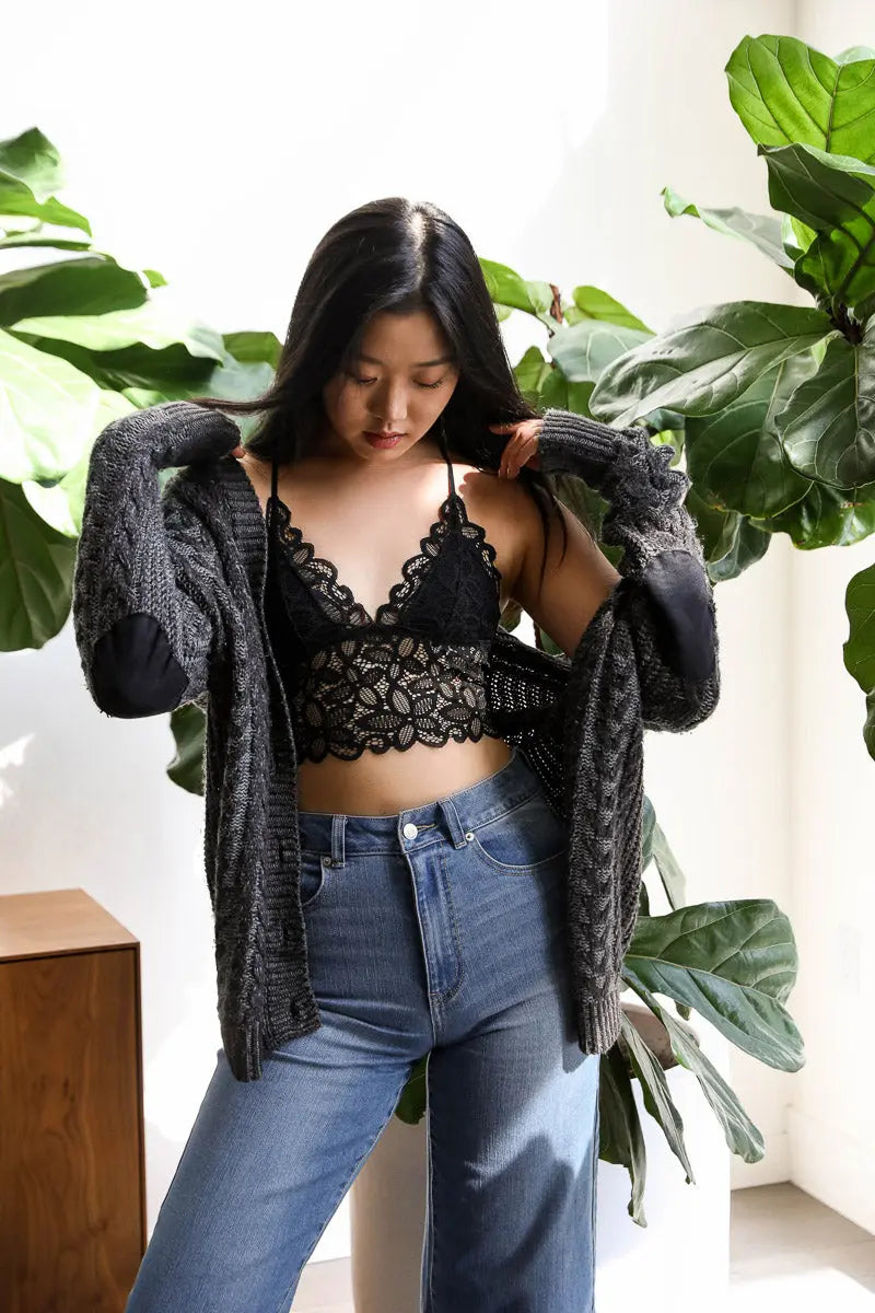 Racerback Flower Lace Bralette Padded - Boho Clothing and Accessories - Flyclothing LLC