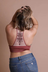 Tattoo Back Bralette – Seamless Design with Mesh Detail
